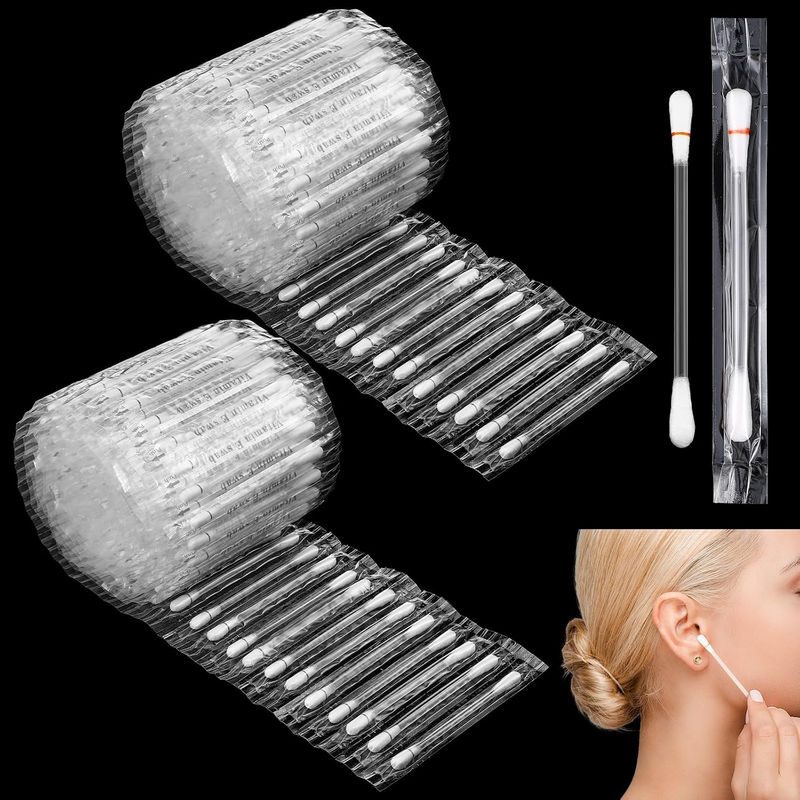 200 Pcs Piercing Aftercare Swabs, Saline Solution, Individually Wrapped | Steril