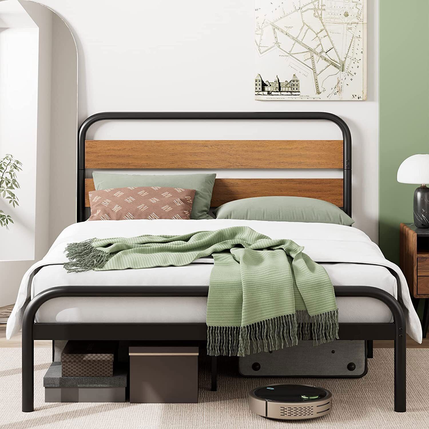 With Wooden Headboard, 12