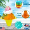 Alaeseje 100 PCS Snow Cone Cups,8 oz Plastic Flower Shaped Shaved Ice Drip Cups,Colorful Snow Cone Bowls for Holiday Summer Beach Party Birthday