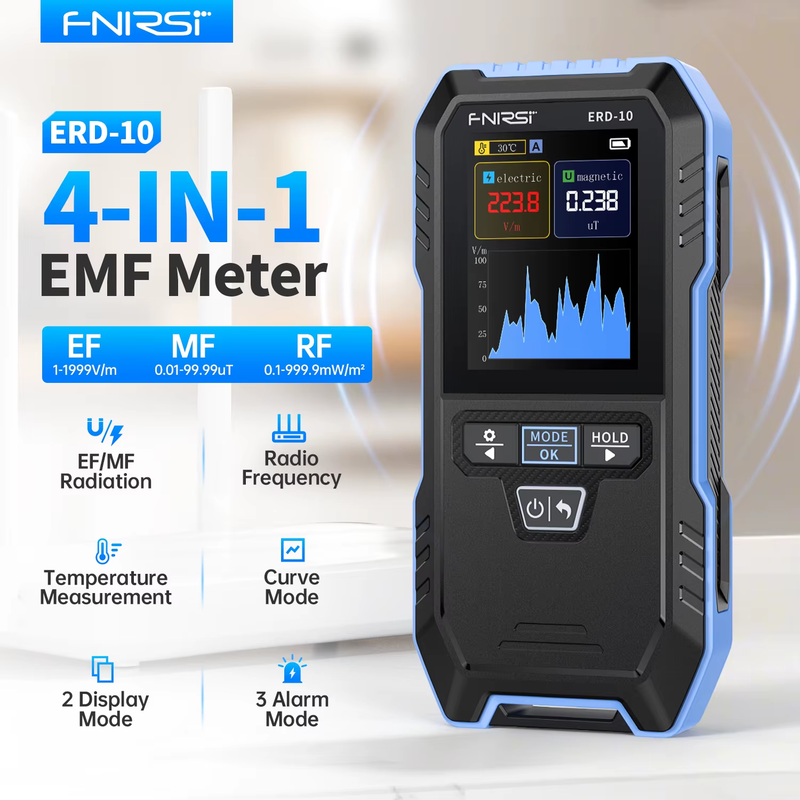 ERD-10 4-IN-1 Electromagnetic Radiation Detector, Electric & Magnetic Field Stre