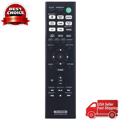 RMT-AA401U Remote Control for Sony AV Receiver STR-DH190 STR-DH590 STR-DH790