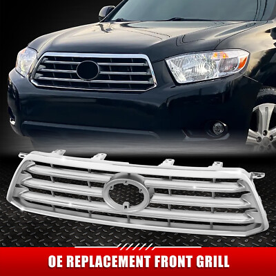 Для 08-10 Toyota Highlander Limited Хромированная передняя решетка радиатора с эмблемой
