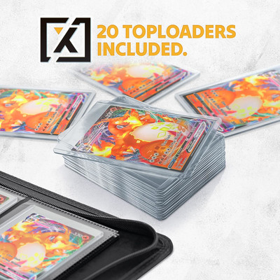 X PRO Toploader Binder | Holds 252 Toploaders | 20 Toploaders INCLUDED | | for |