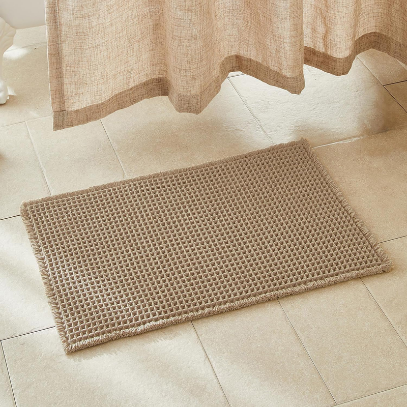 Waffle Bath Mat – Super Absorbent Non-Slip Bathroom Rug, Machine Washable, Quick