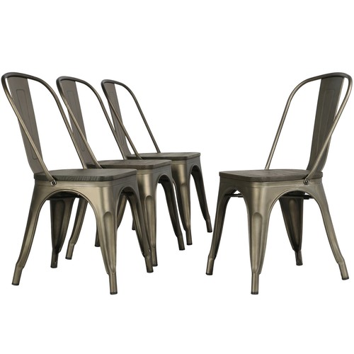 S With Wooden Seat Stackable Side Chairs Kitchen Wood Decro