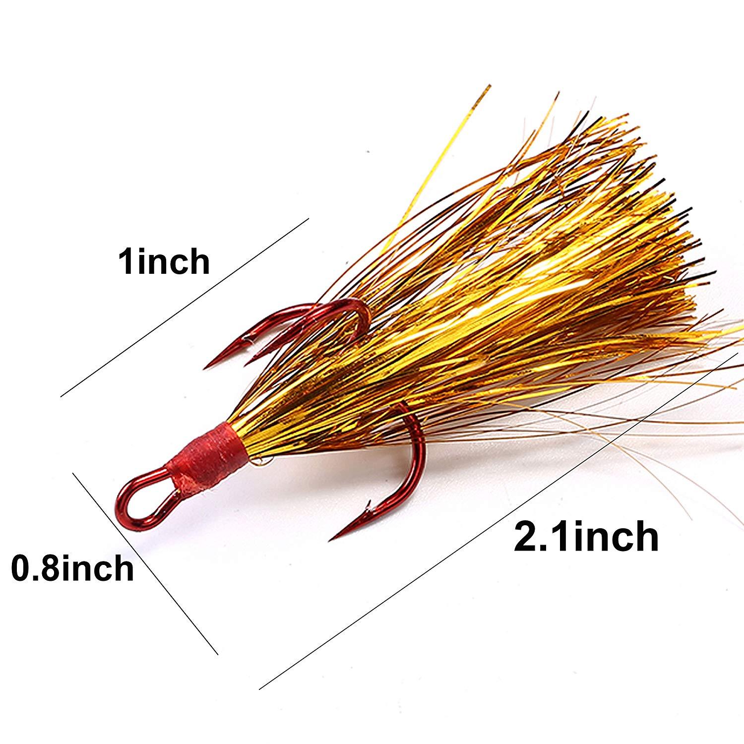 Dressed Replacement Fishing Treble Hooks 2 6 Teaser Flasher Feather