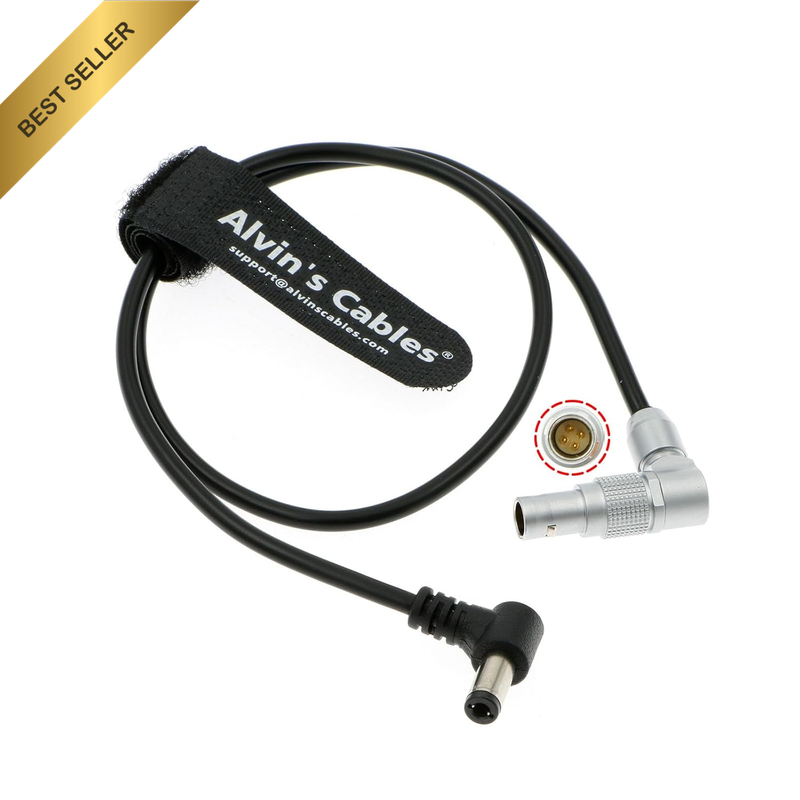 Power Cable for Zacuto Kameleon EVF Adjustable Right-Angle 4-Pin Male to 5.5Mm D