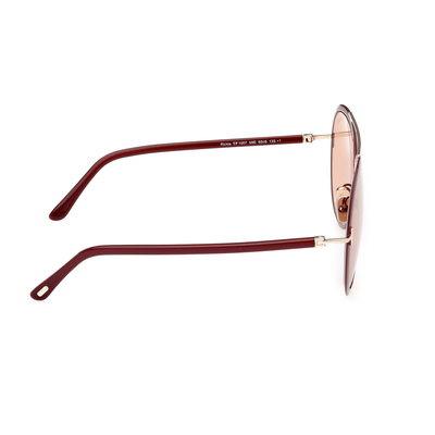 Pre-owned Tom Ford Sunglasses Women Shiny Burgundy Butterfly Light Brown Ft1007 69e Rickie