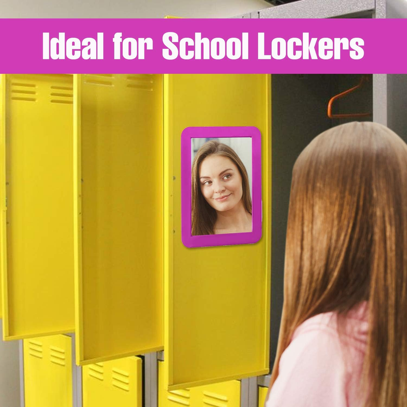 Locker Mirror Magnetic for Boys or Girls Locker, Black 5" x 7" - Real Glass Magn