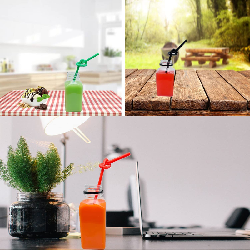 3 Pcs 8 Ounce Plastic Juice Bottles, Reusable Bulk Beverage Containers for Juice