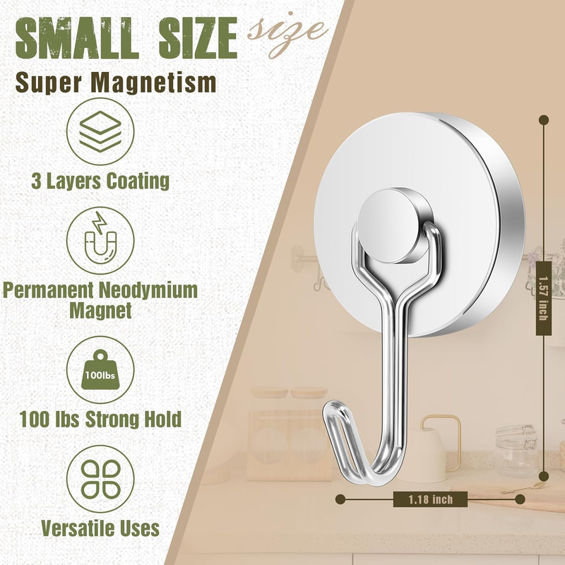 Magnetic Hooks,80LB Rotatable Swing Swivel Heavy Duty Neodymium Magnet Hook Idea