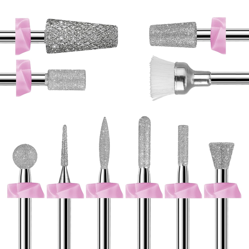 Makartt Nail Drill Bits, 10Pcs Dimond Sanding Bit Set for Nail Drill E File, 202