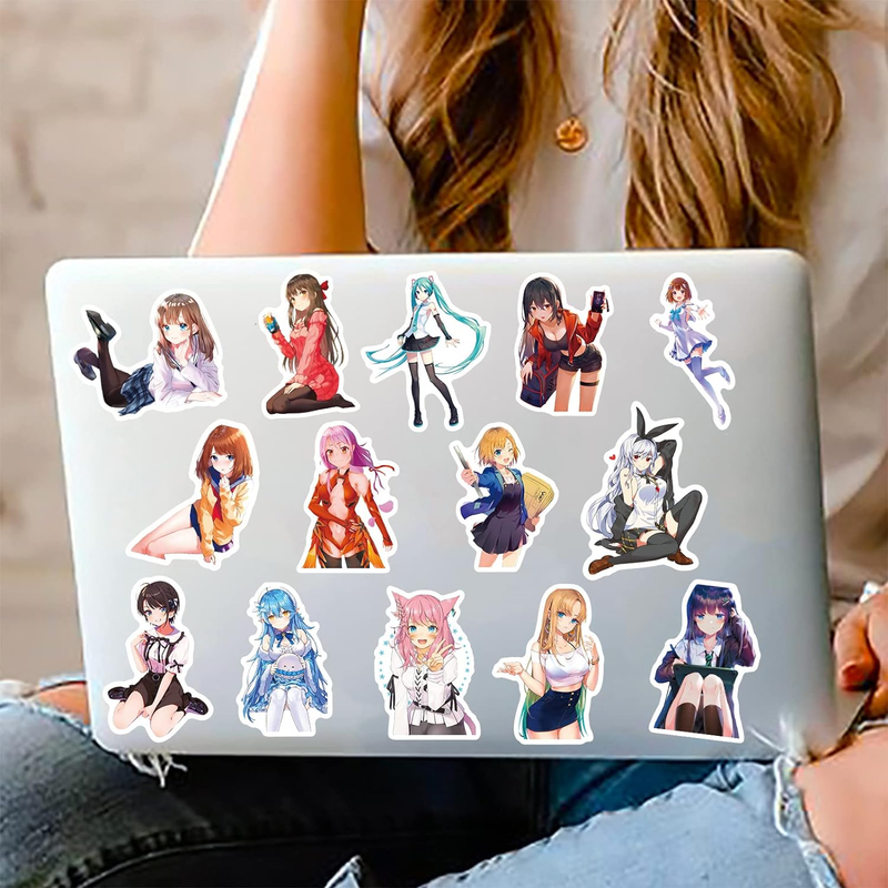 100Pcs Kawaii Anime Girl Stickers for Water Bottles Vinyl Waterproof Sexy Anime