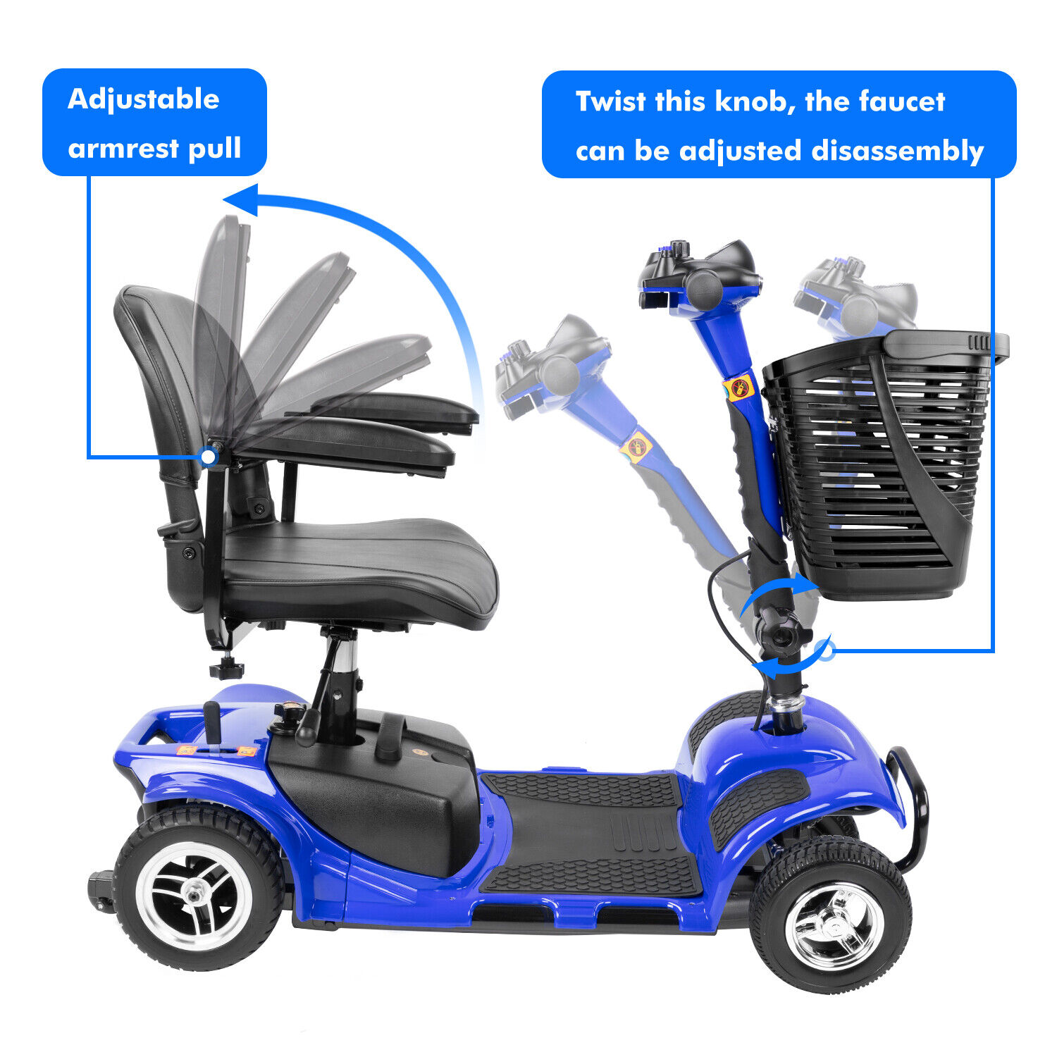 Power Wheel Chair Electric Device Adult Travel W/light