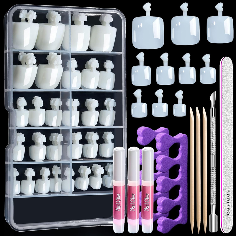 Ons With Nail Glue Set, Fake Toenails Tip