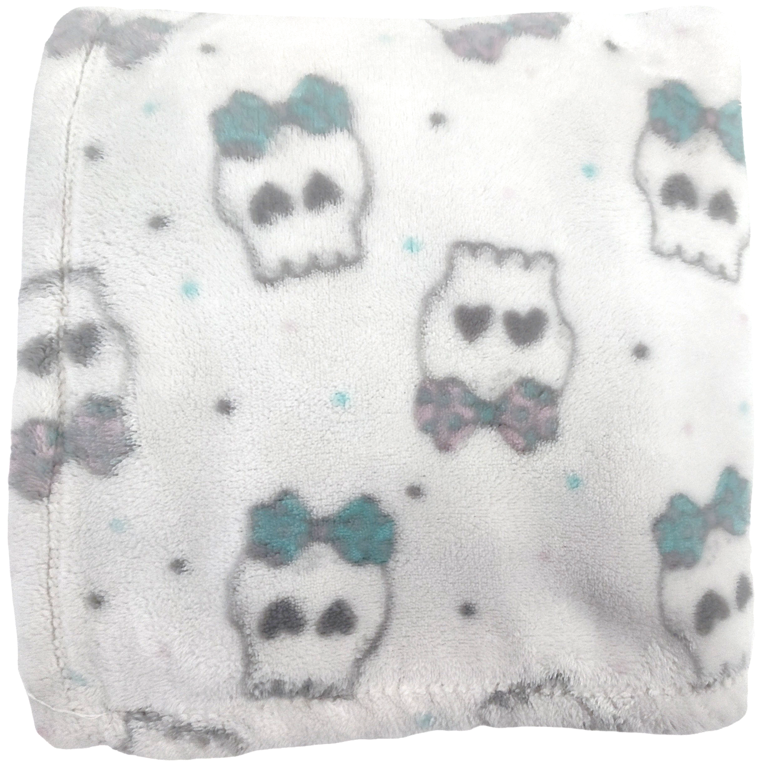 Bow Dots Ghost Sugar Pink Teal Gray Lovey