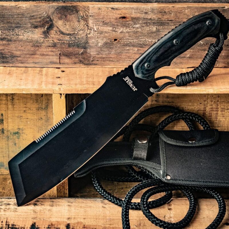 NEW Machete Jungle Master Knife Cleaver Black Survival Hunting Blade Full Tang