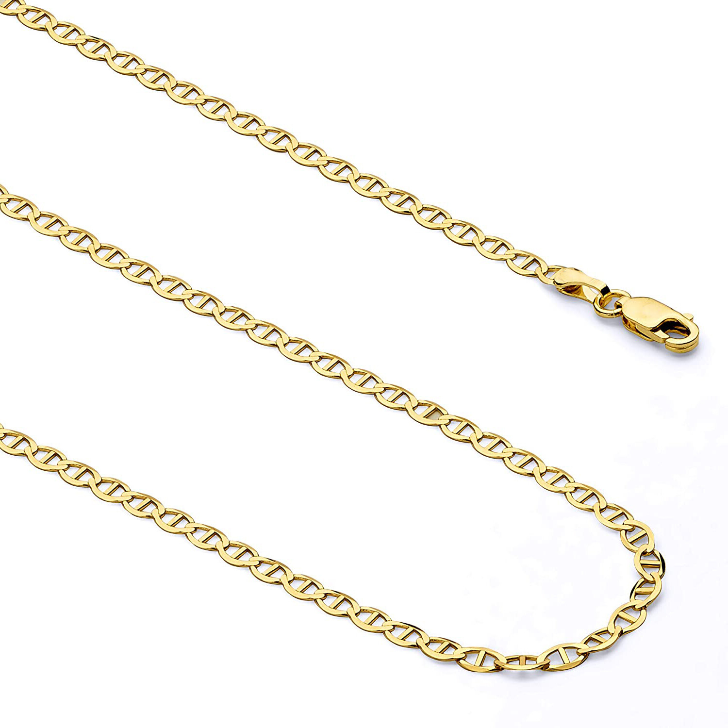 Pre-owned Jawa Jewelers 10k Yellow Gold 2.5mm Mens Womens Mariner Anchor Chain Necklace 24 Inch