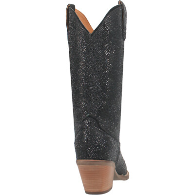 Pre-owned Dingo Womens Silver Dollar Black Leather Fashion Boots