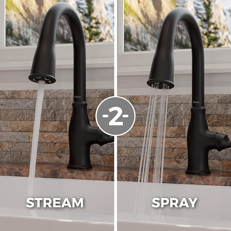 Rosslyn Kitchen Faucet with Pull down Sprayer and Soap Dispenser, Single Handle,