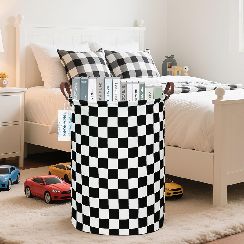 Laundry Basket Canvas Fabric Collapsible Organizer Basket for Storage Bin Toy Bi
