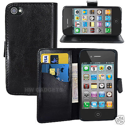 Leather Wallet Flip Case Cover for iPhone 4S / 4 - FULL BODY PROTECTION