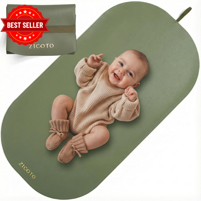 Beautiful Baby Diaper Changing Mat Made of Vegan Leather - Soft and Easy to Wipe