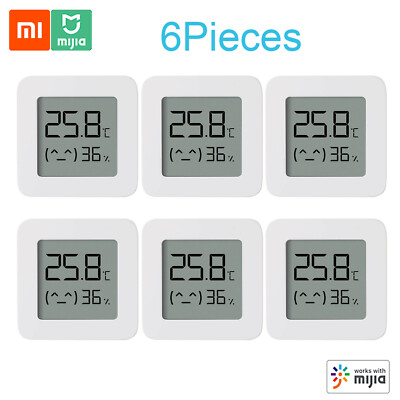 6PCS Xiaomi BT4.2 Thermometer Hygrometer 2 Wireless Temperature Humidity Sensor