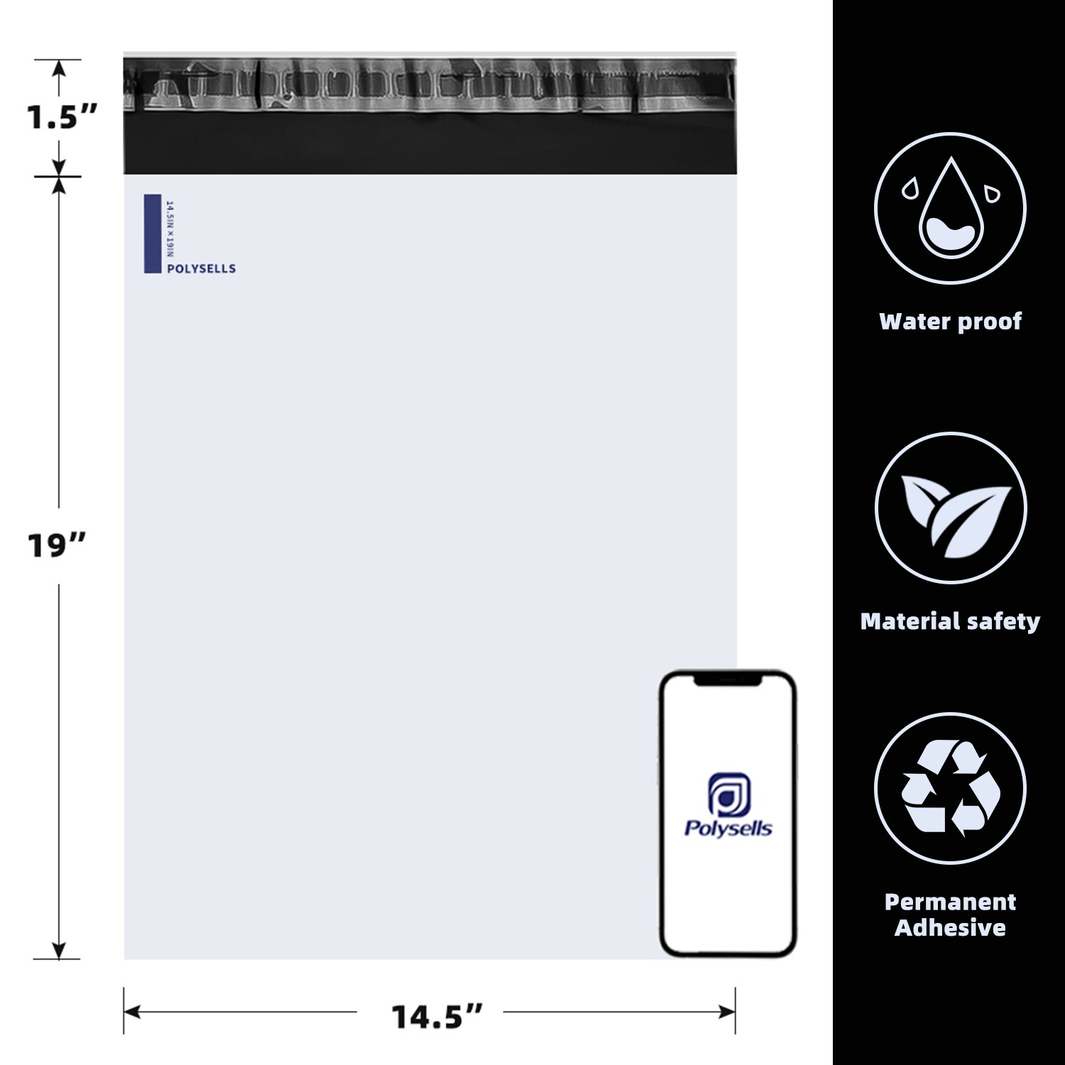 500 14.5x19 Poly Mailers Envelopes Self Sealing Shipping Mailers Bags POLYSELLS