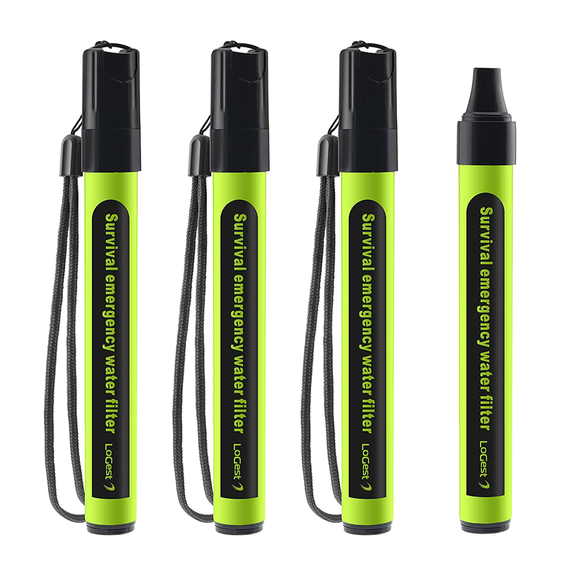 Logest 4 Pack Water Filter Straw - Portable, Compact, Multipurpose Water Purific