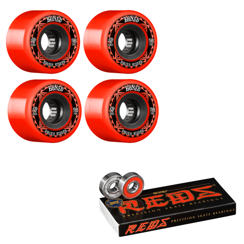 Bones Skateboard Wheels 59mm Rough Riders Runners Red 80A