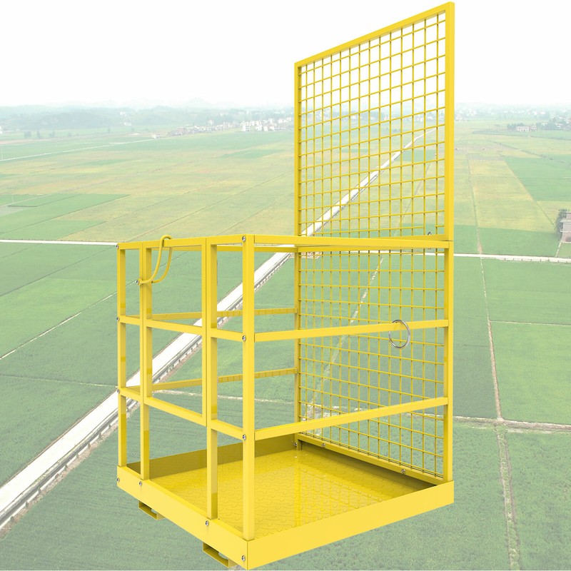 45x43 Inch Forklift Safety Cage Basket Man Work Stand Platform 1300LBS Capacity