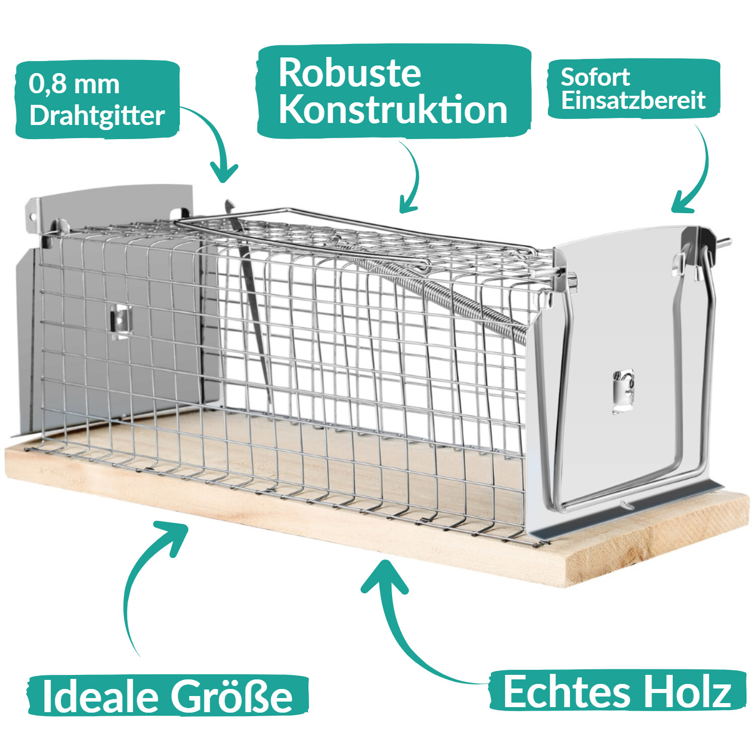 Mausefalle Lebendfalle Rattenfalle 29cm Groß XXL Falle Mäuse Ratten Lebend Tier