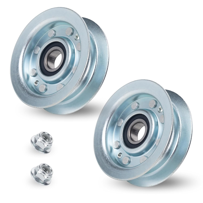 2 Pcs Flat Idler Pulley GY22172 for John Deere L120 L130 42" 48" Deck GY20996