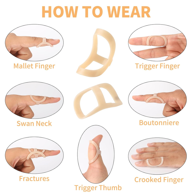 Oval Finger Splints, 5PCS Oval Trigger Finger Splint for Size 6,7,8,9,10