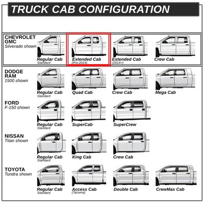 For 1999-2014 Silverado Sierra Extended Cab 6.5" Side Step Bar Running Boards