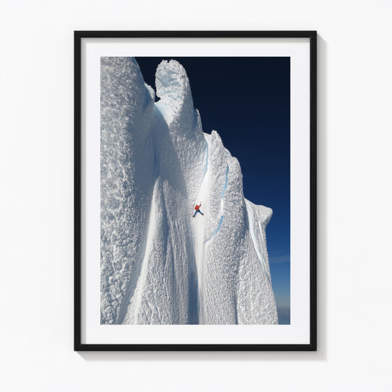 Ice Climbing Poster Mountain Extreme Sports Wall Art Adventure Nature