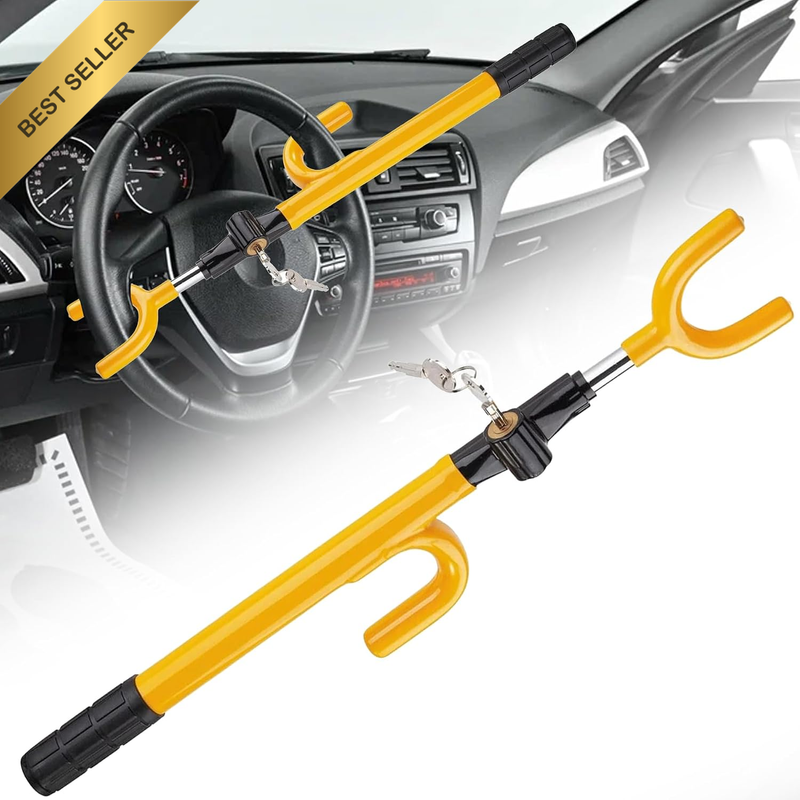 Steering Wheel Lock - anti Theft Device with Adjustable Car Wheel Lock, Vehicle