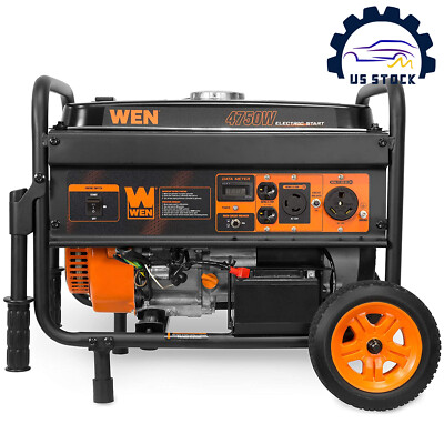 CARB Compliant WEN 56475 Generator With Electric Start with Wheel Kit 4750-watt