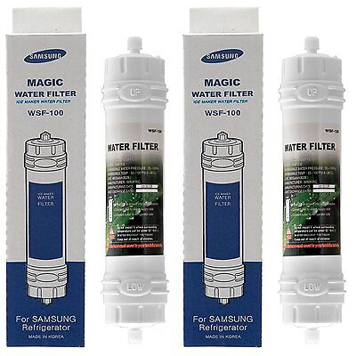 2 x Genuine Fridge Filter for Samsung WSF-100, Magic Water F