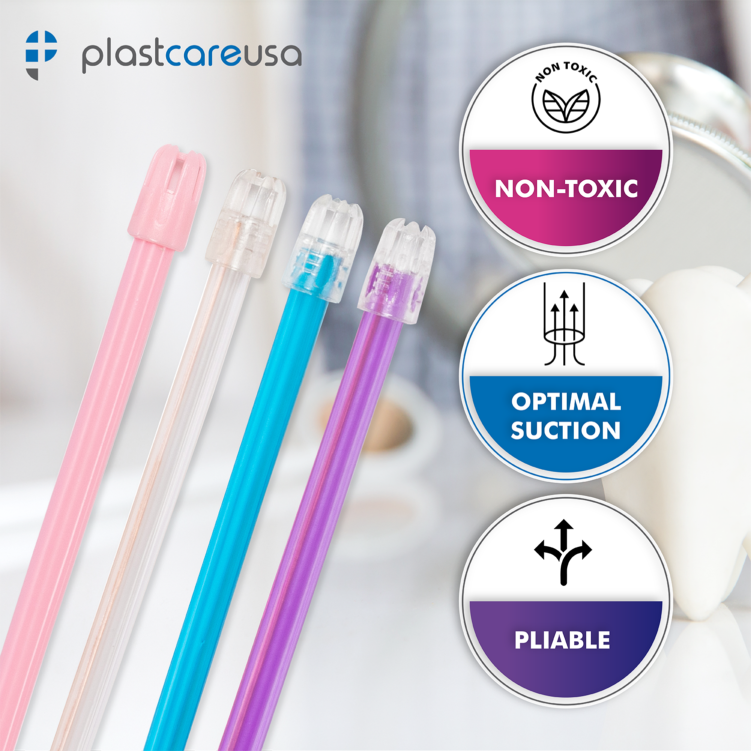 100 ASSORTED Dental Saliva Ejectors Ejector Disposable Suction Tips (1 Bag)