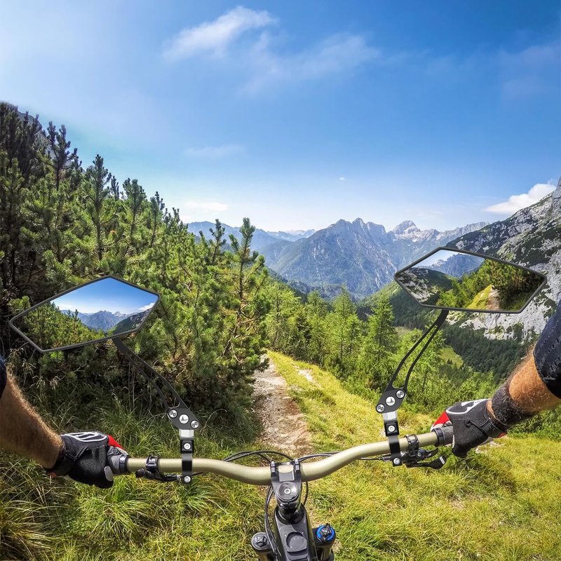 Bike Mirror, HD Wide Angle Large Handlebar Rearview Mirror, Blast-Resistant 360&deg;