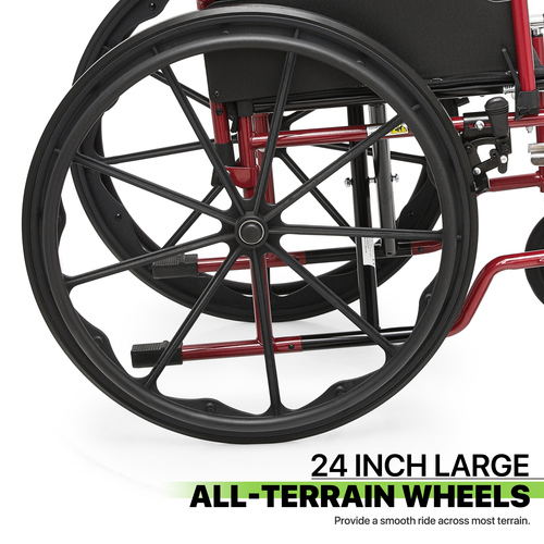 [FDA APPROVED]Folding Manual Medical Wheelchair 18*16" Seat w/Armrest & Footrest