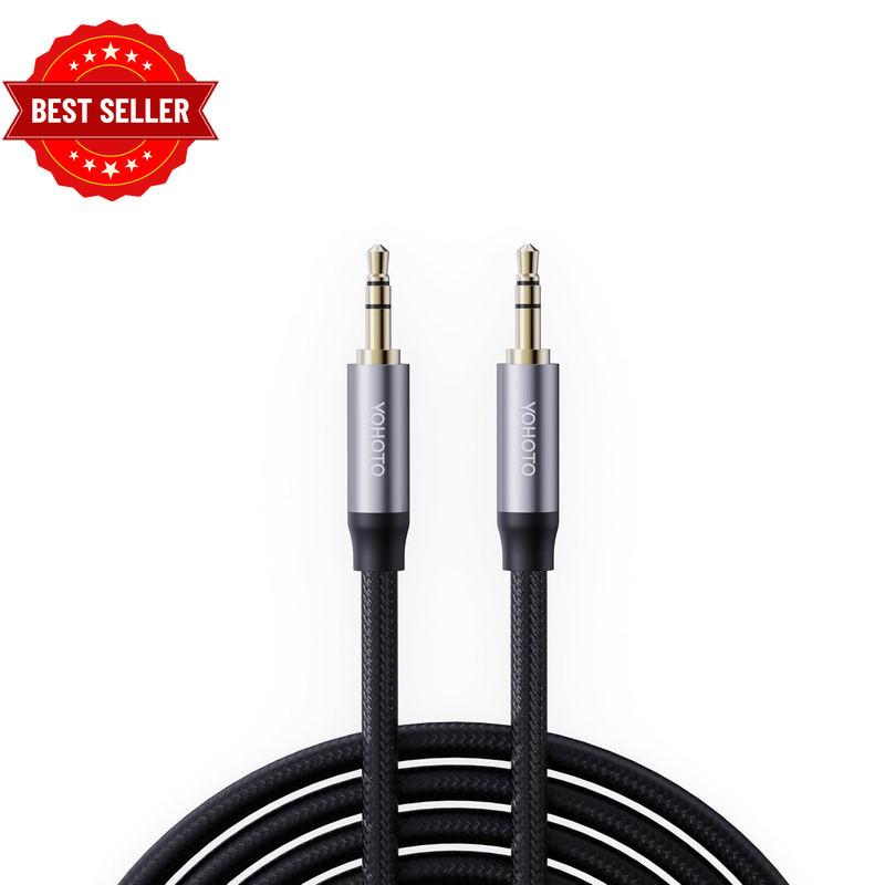 (1.2M) Aux3.5Mm Audio Cable Nylon Braided Aux Cord Male to Male Stereo Hi-Fi Sou
