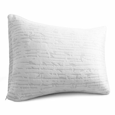 Shredded Memory Foam Pillow Bamboo Hypoallergenic Washable Cover King or Queen