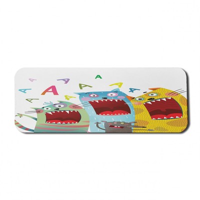 Ambesonne Cartoon Themes Rectangle Non-Slip Mousepad, 31'' x 12'' Gaming Size