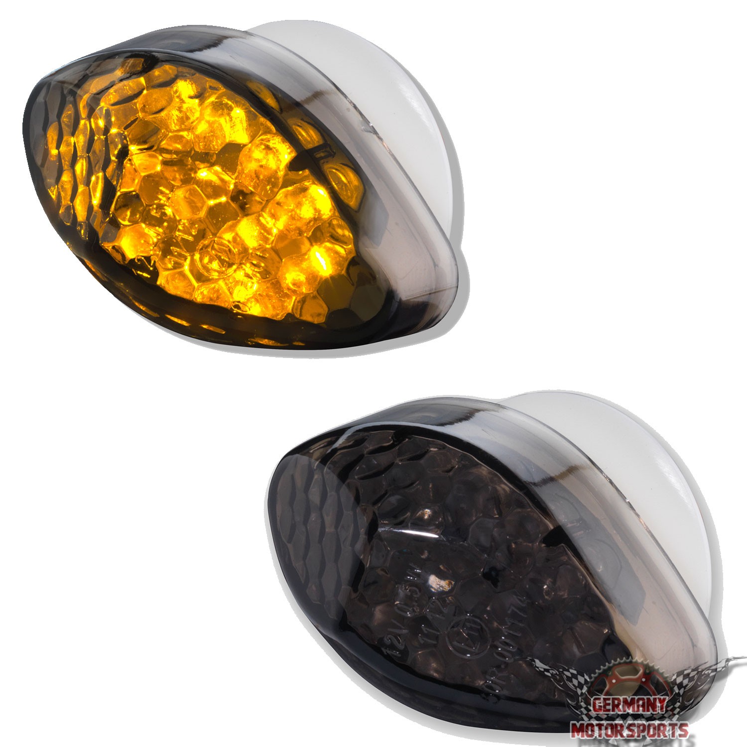 Motorrad LED Mini Blinker für Honda Verkleidung e-geprüft vorn hinten schwarz