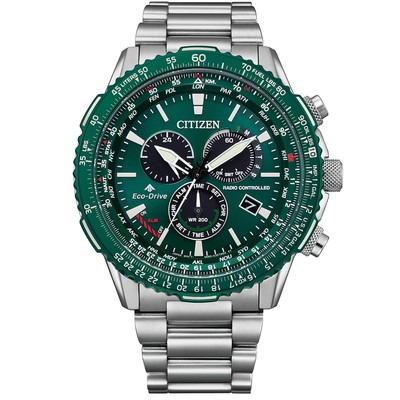 CITIZEN PROMASTER SKY CB5004-59W Green Chronograph Analog Men's Watch With Box