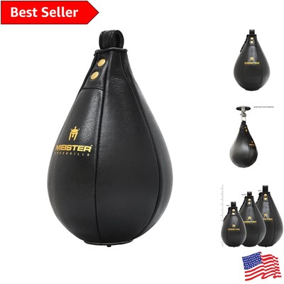 Elegant Full-Grain Leather Speed Bag for Stylish Gym and Home Training Sessions
