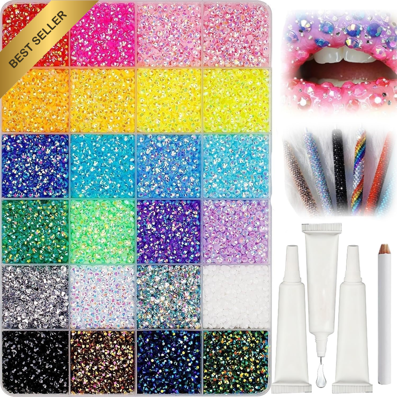 Colorful DIY Resin Rhinestone Kit for Bedazzling, Resin Jelly Rhinestones for Be